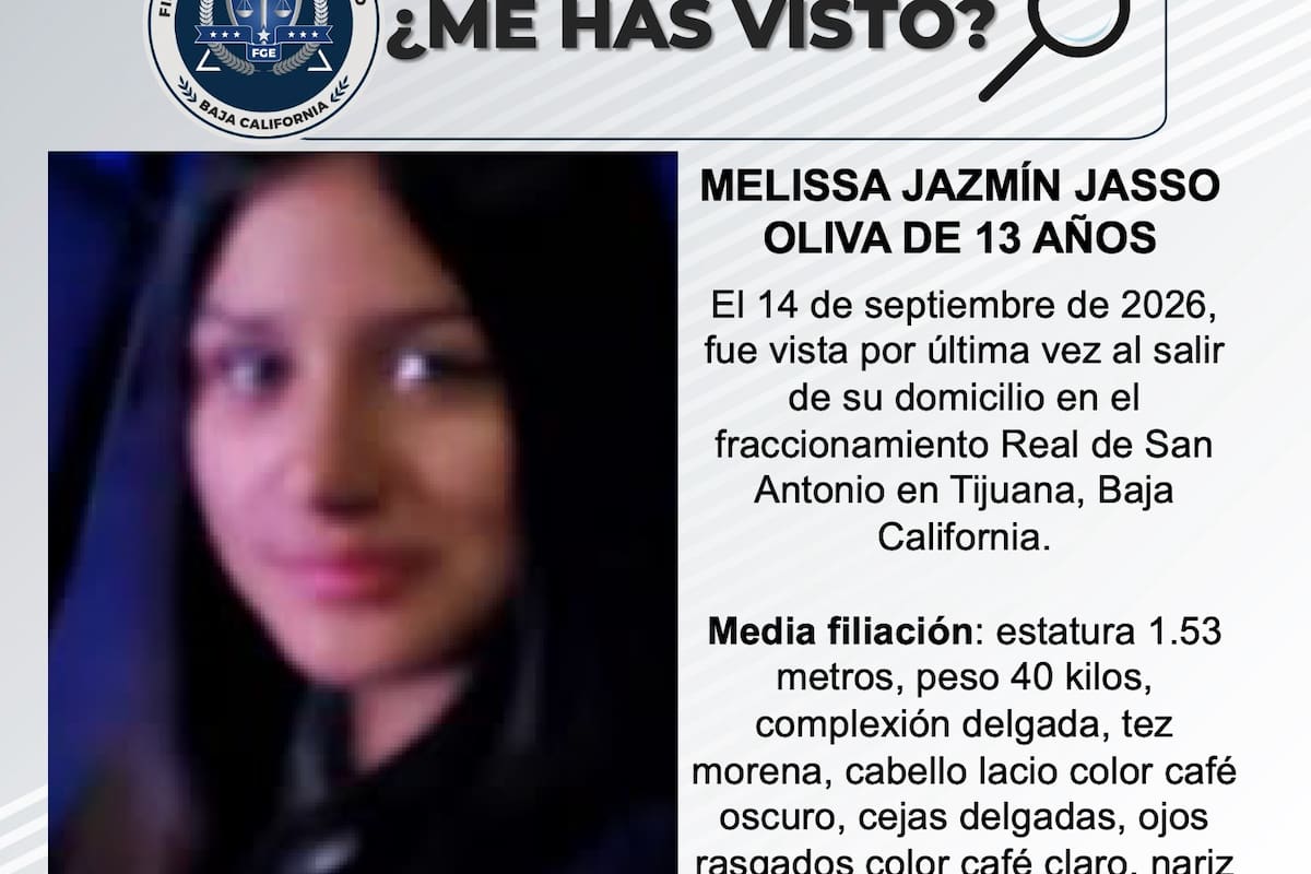 Se busca a Melissa Jazmín Jasso Oliva de 13 años