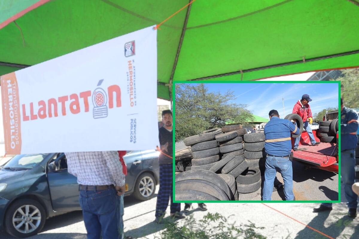 Recolectan en Hermosillo más de 6 mil llantas en el Llantatón
