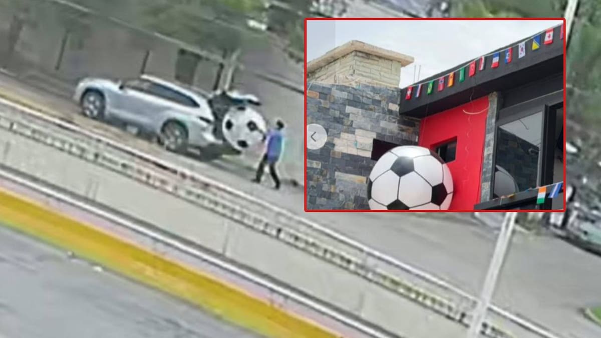 Local de comida en San Luis Potosí denunció que una persona se llevó un balón gigante de su decoración del mundial y lo captan por cámara de seguridad; pero usuarios tunden en redes al restaurante