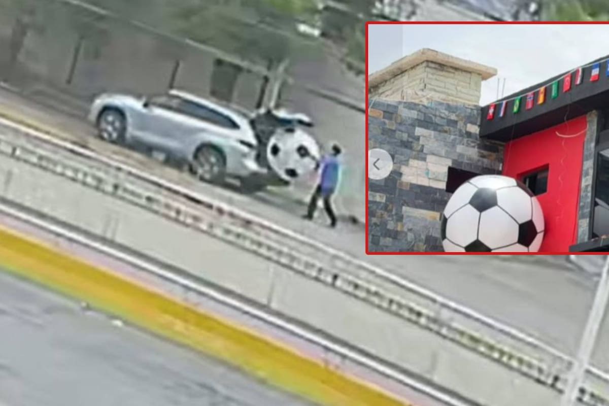 Local de comida en San Luis Potosí denunció que una persona se llevó un balón gigante de su decoración del mundial y lo captan por cámara de seguridad; pero usuarios tunden en redes al restaurante
