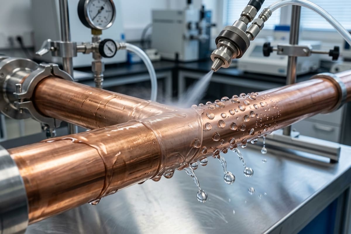 El recubrimiento favorece la formación y desprendimiento de gotas de agua durante la condensación.
