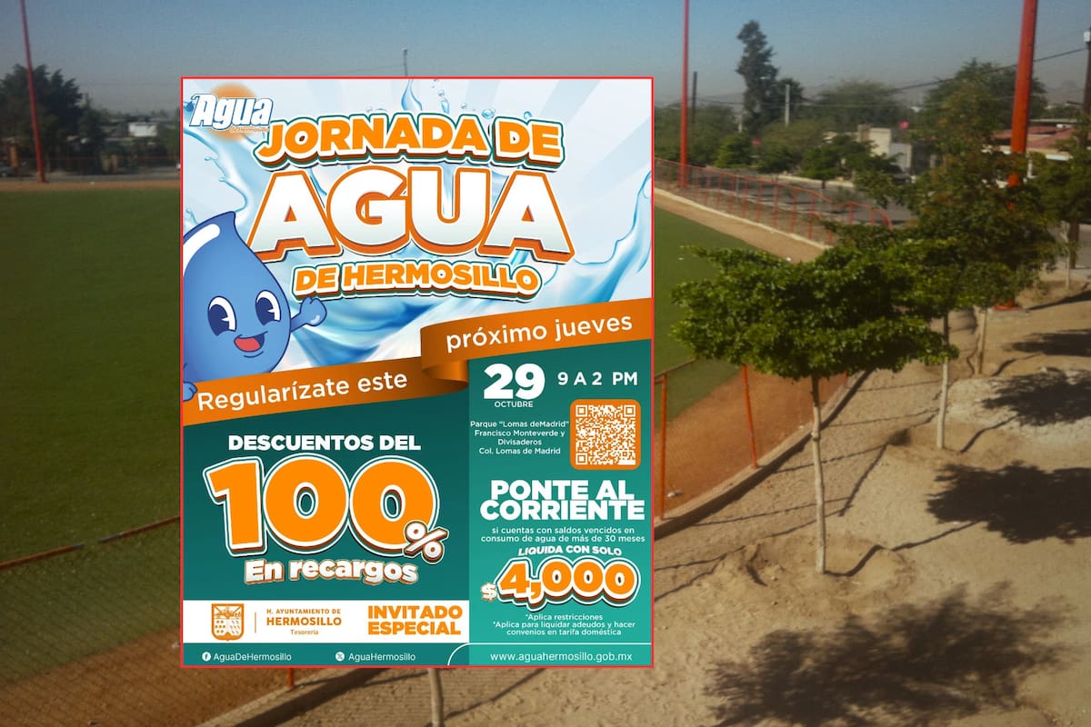 Agua de Hermosillo llevará convenios, quitas de recargos y asesoría para cuentas vencidas a la colonia Lomas de Madrid: ¿Cuándo y dónde es, y qué documentos se recomiendan llevar?