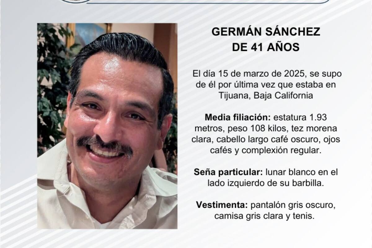 Se busca a Germán Sánchez de 41 años de edad