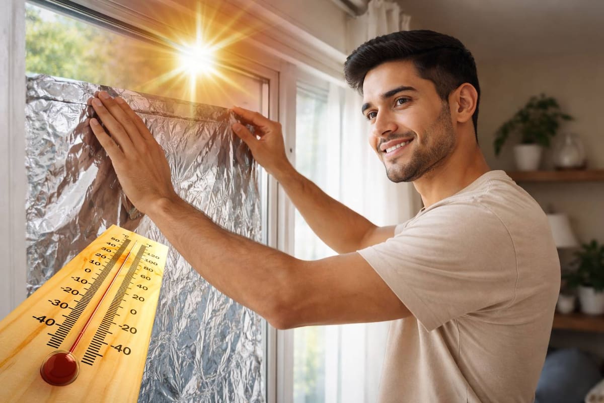 El truco del papel aluminio que sí ayuda a bajar el recibo de luz en verano (y cómo usarlo bien)