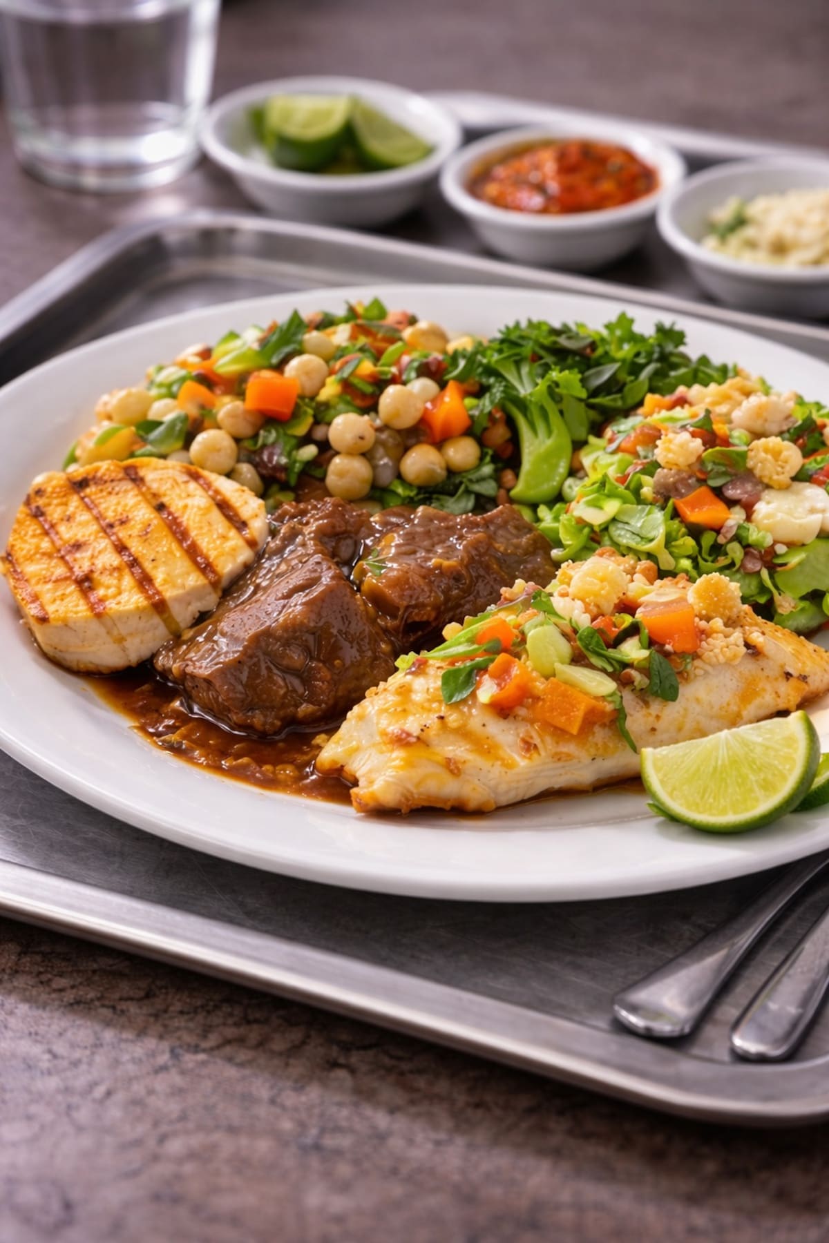 Tercer tiempo: Plato fuerte. | Imagen creada con IA.