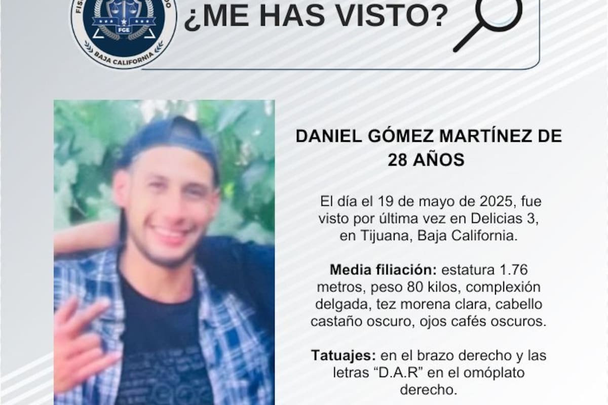 Se busca a Daniel Gómez Martínez de 28 años de edad