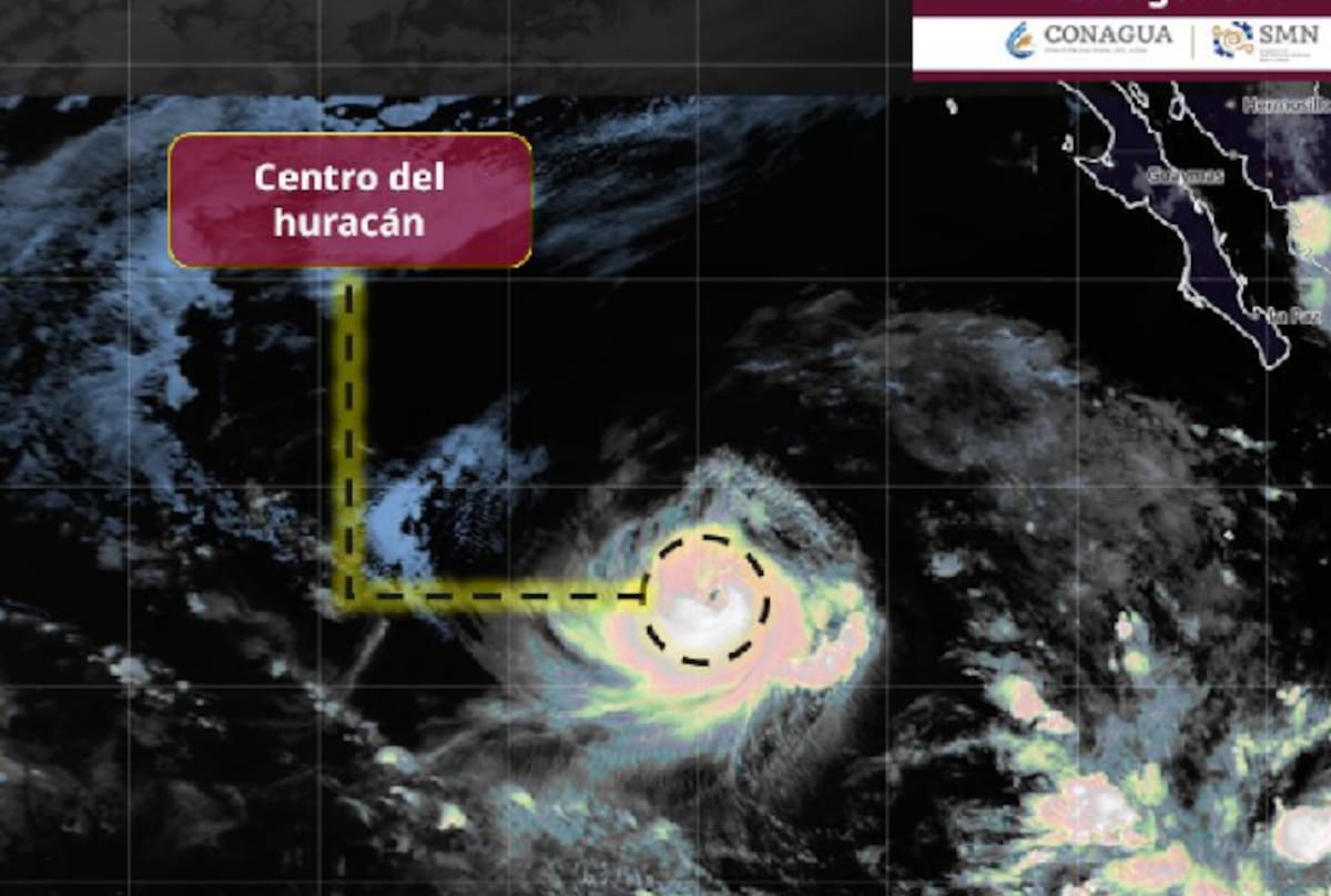 El Huracán Karina, aunque alcanzó la categoría 4 este lunes 31 de agosto, se encuentra lejos de las costas mexicanas. | Crédito: SMN/Conagua