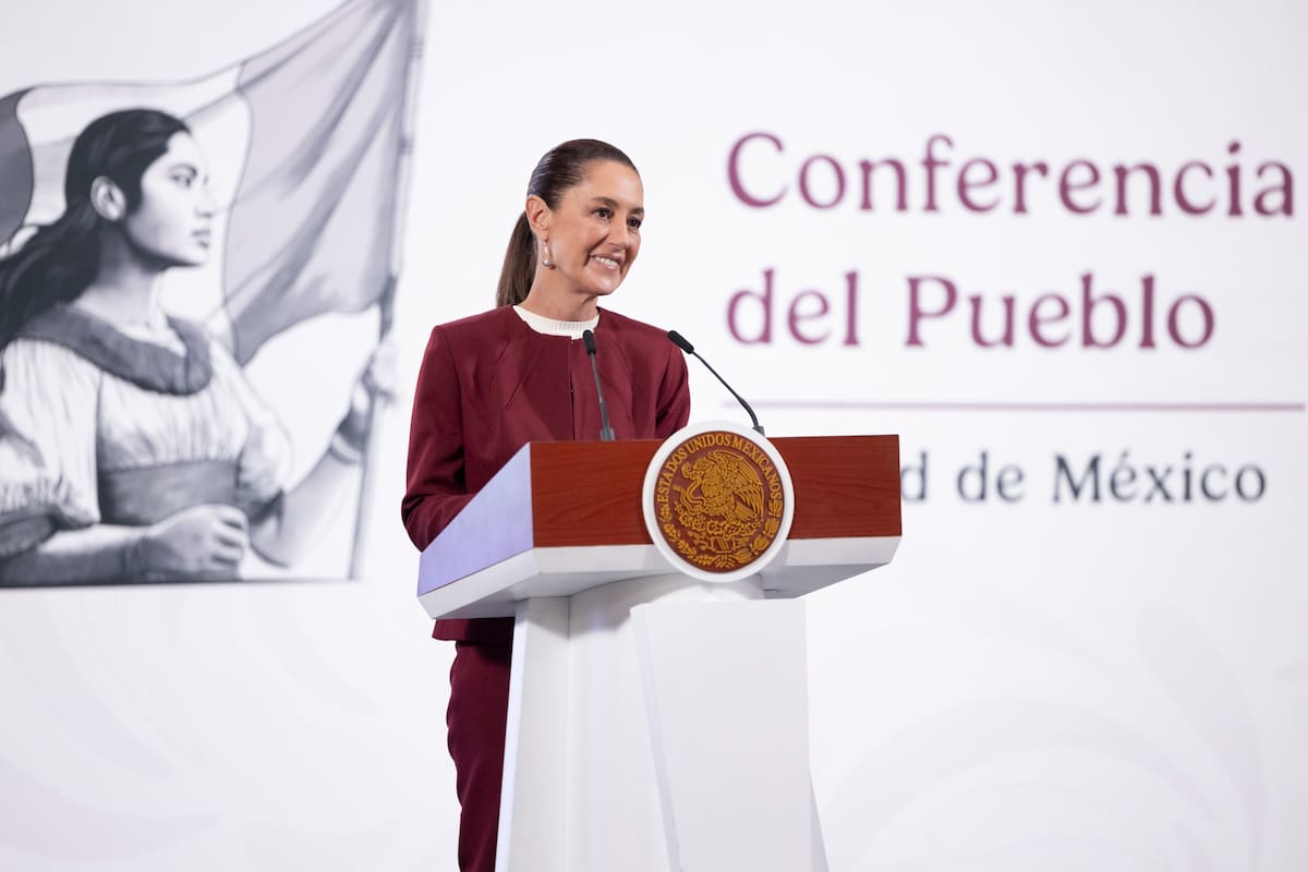 La presidenta Claudia Sheinbaum Pardo en su "Conferencia del Pueblo" del 12 de mayo del 2025. | Crédito: Presidencia
