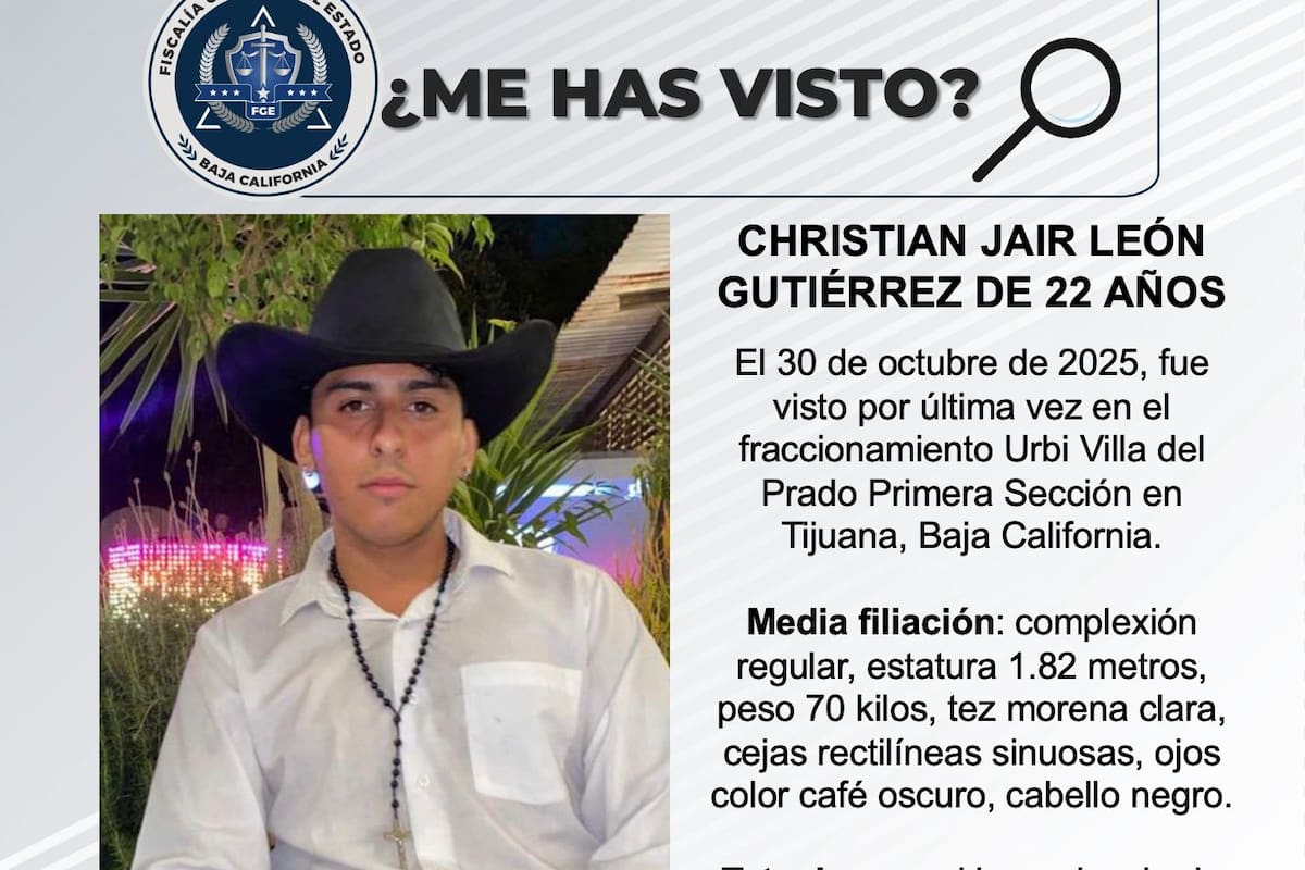Se busca a Christian Jair León Gutiérrez de 22 años