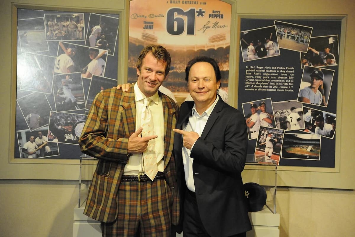 Thomas Jane (Mickey Mantle) y Billy Crystal, director de "61*".