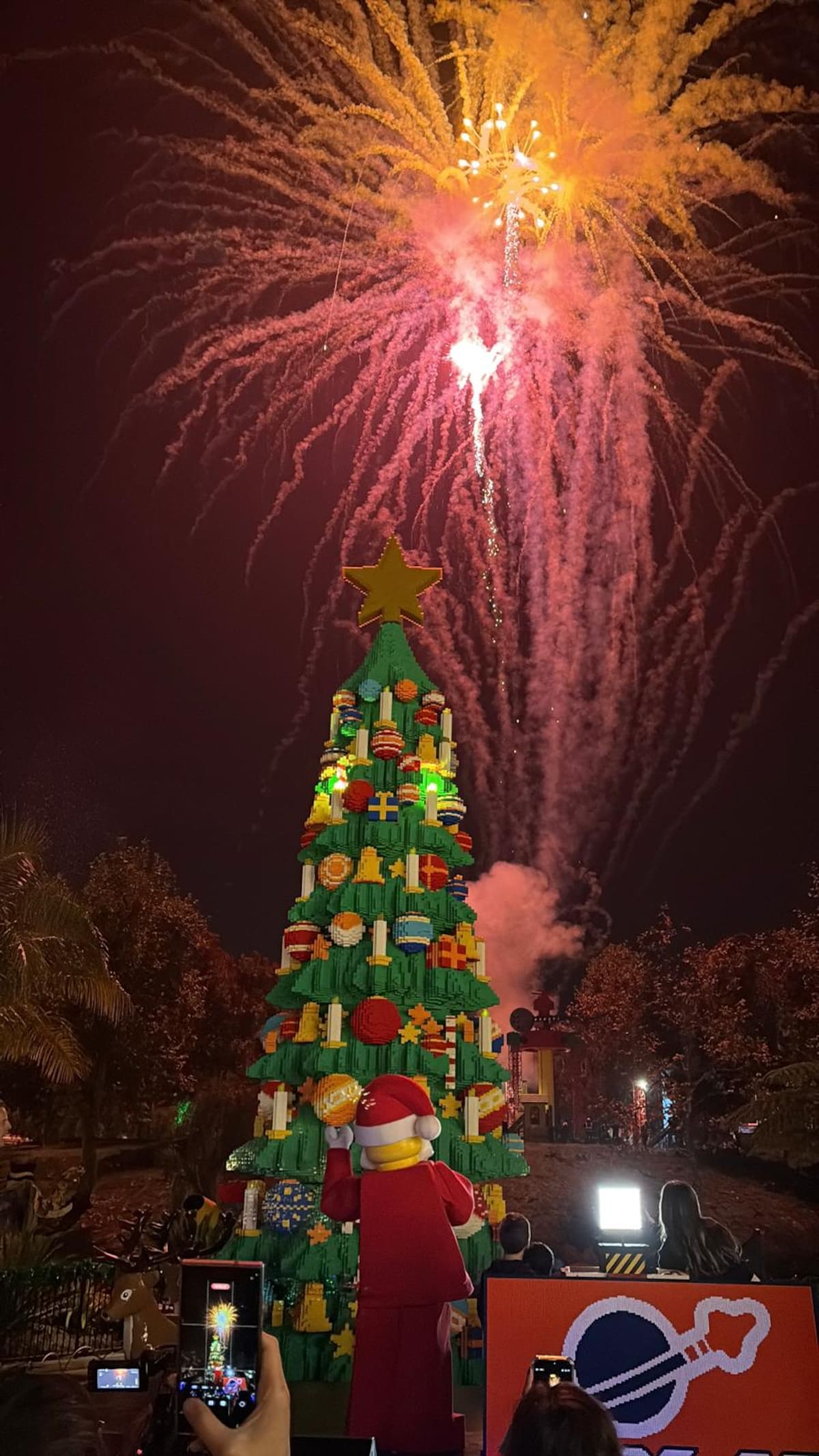 El árbol de más de 10 metros fue encendido en una ceremonia encabezada por la actriz Danielle Fishel durante la edición 23 del evento en el parque temático. Foto: Ana Gómez