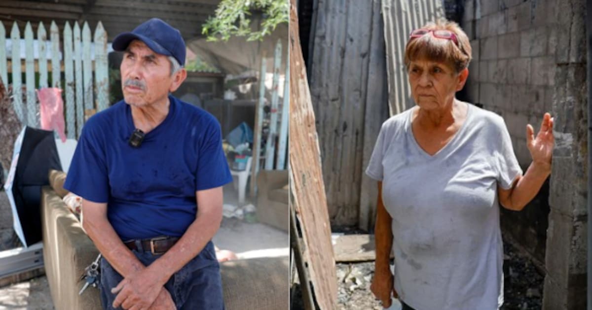 Gregorio Velázquez de la Rosa y Armina Parra Valenzuela perdieron gran parte de su vivienda tras un incendio registrado el pasado domingo en la colonia Ampliación Solidaridad Sur.│Foto: Juan J. Morales