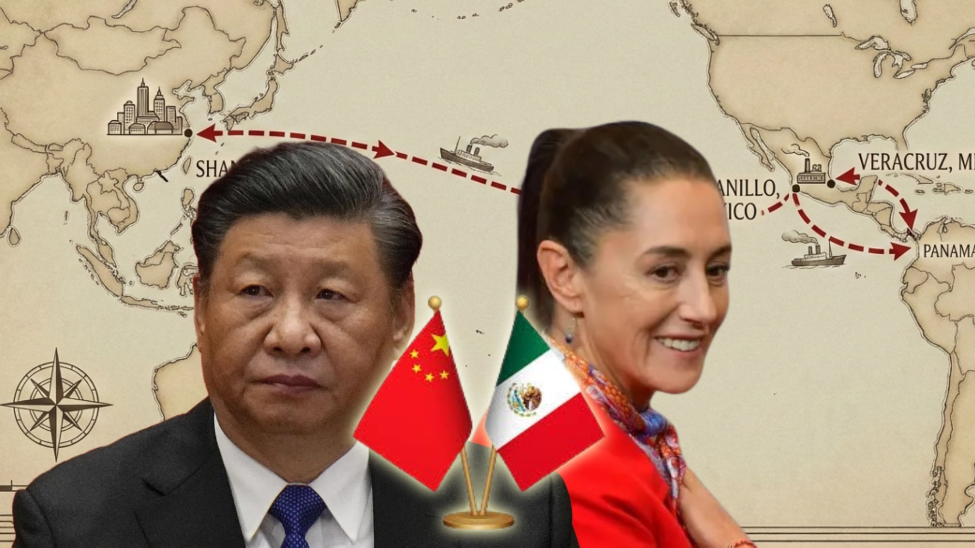 China y México atraviesan complicados momentos en su relación comercial por la implementación de aranceles al país asiático y sus productos baratos de parte de la presidenta Claudia Sheinbaum. | AP y Gemini, IA de Grok