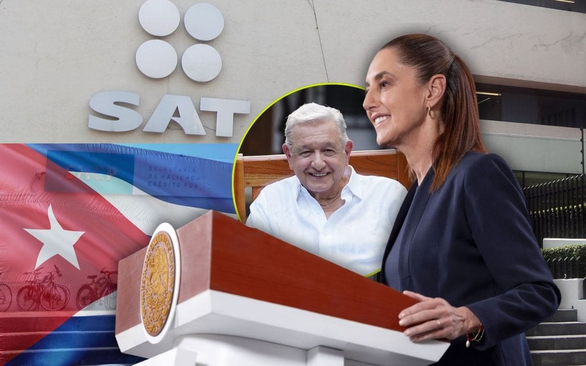 Sheinbaum y SAT confirman que la cuenta promovida por AMLO para apoyar a Cuba está fiscalizada y autorizada como donataria hasta 2030. | Crédito: Presidencia/Banco digital GH