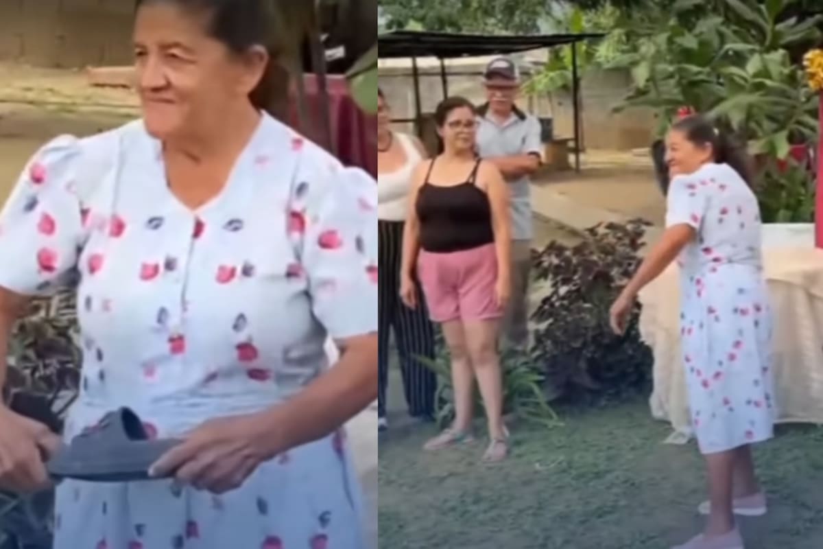 Abuelita gana competencia de chancla voladora y se vuelve viral en redes