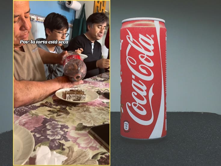 “Hasta la diabetes se asusta”: hombre se vuelve viral por remojar su pastel en Coca-Cola