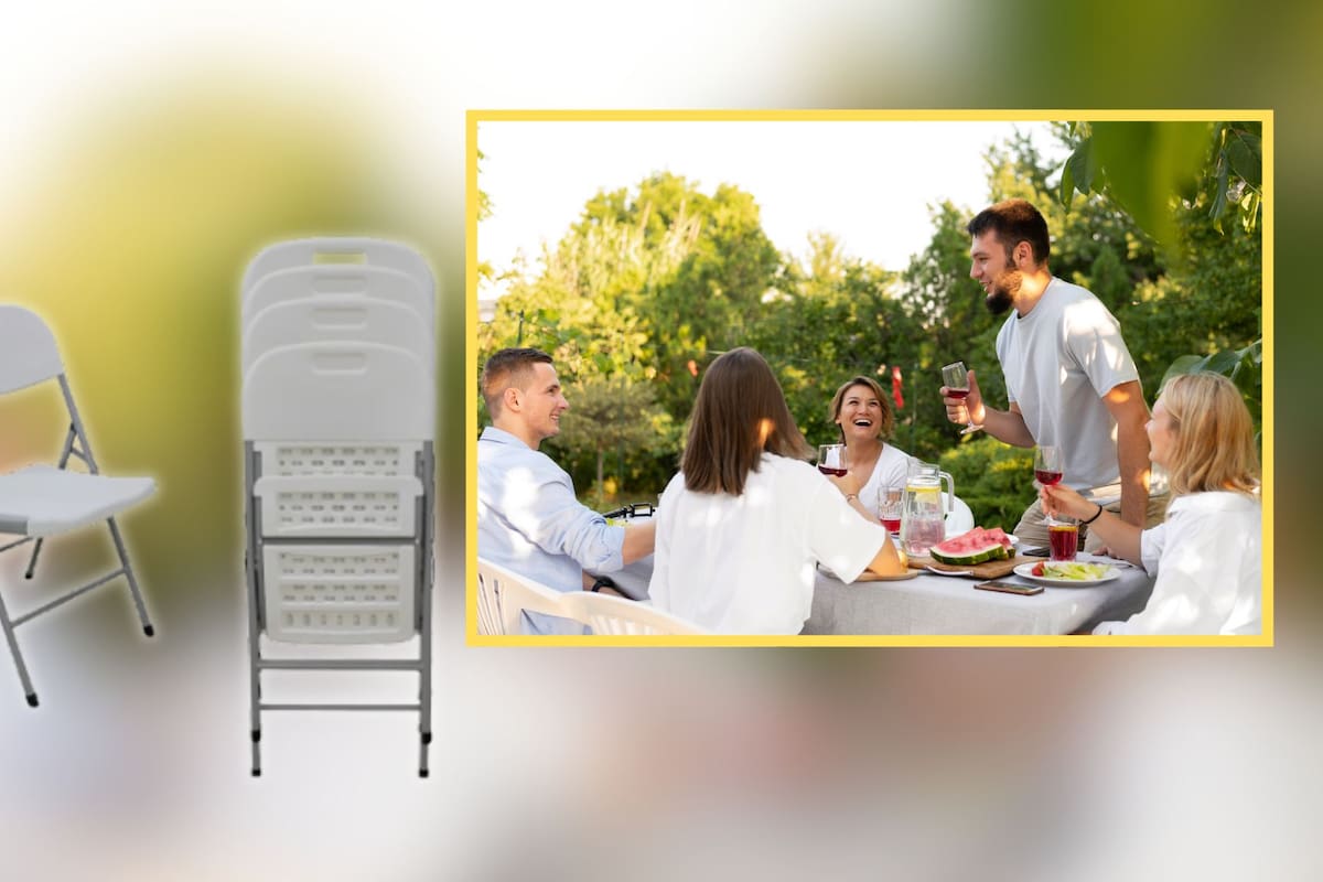 Mercado Libre rebaja 48% el set de 4 sillas plegables reforzadas Styrka de acero tubular, una oferta con envío gratis que permite adquirir mobiliario de uso rudo para eventos por 1,342 pesos