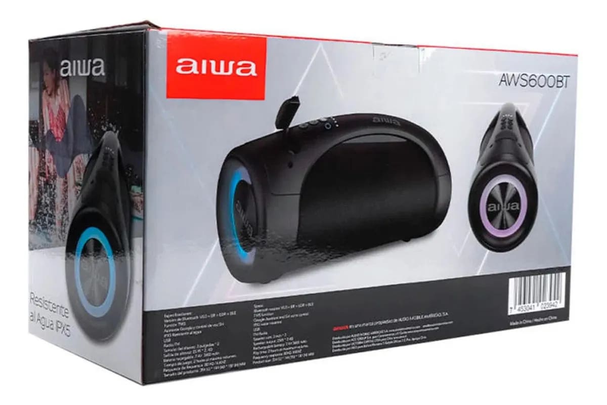 Bocina Portátil Aiwa Aws600bt Con Bluetooth Waterproof Negra | Captura Mercado Libre