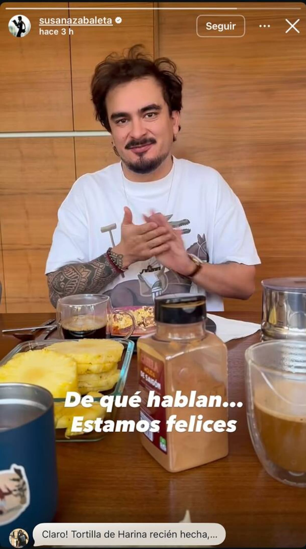 Ricardo en la historia de Susana. | Captura: Redes sociales.