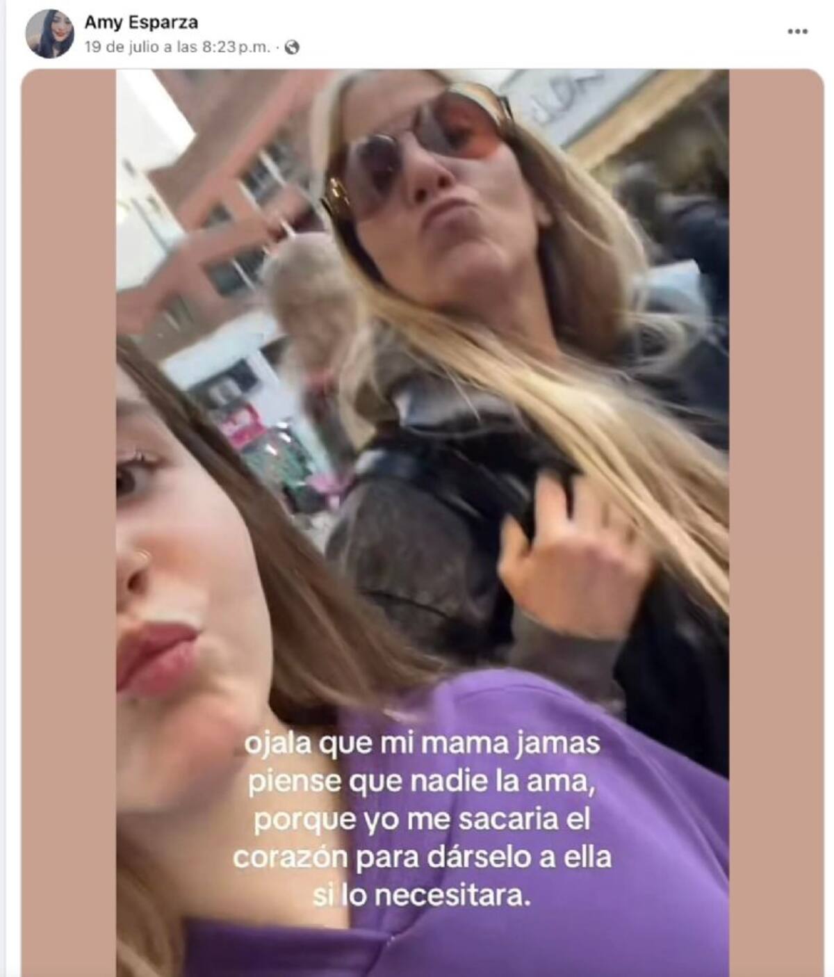 Mensaje de Amy a su mamá el mismo día que desapareció. Foto: Captura de Pantalla