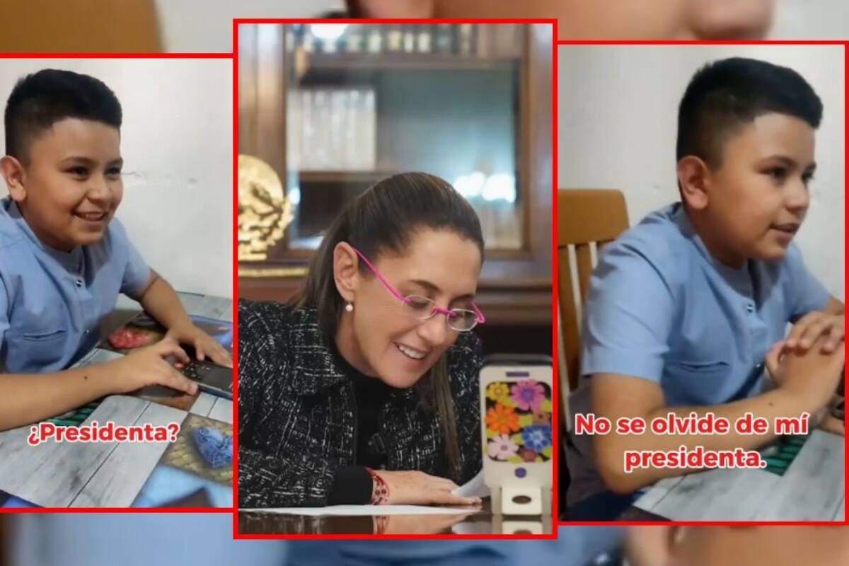 Niño entrega dibujo a Sheinbaum pidiendo ayuda para su maestra “No se olvide de mí, presidenta”