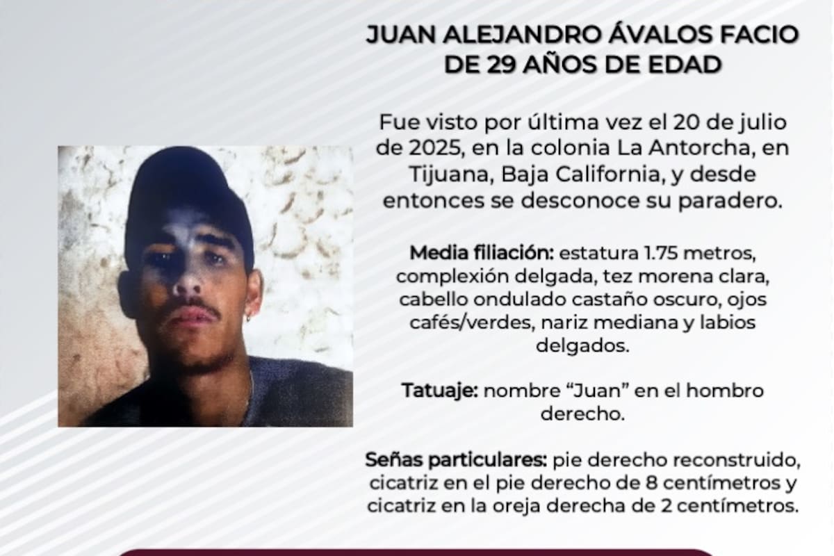 Se busca a Juan Alejandro Ávalos Facio de 29 años