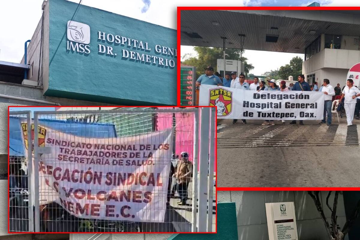 Trabajadores de salud realizan bloqueos en Oaxaca por pagos adeudados por parte del IMSS-Bienestar