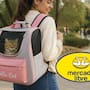 Mercado Libre reduce a 237 pesos el costo de la mochila para mascotas con ventana transpirable que reduce el estrés de tu compañero y soporta hasta 7.5 kilos de peso