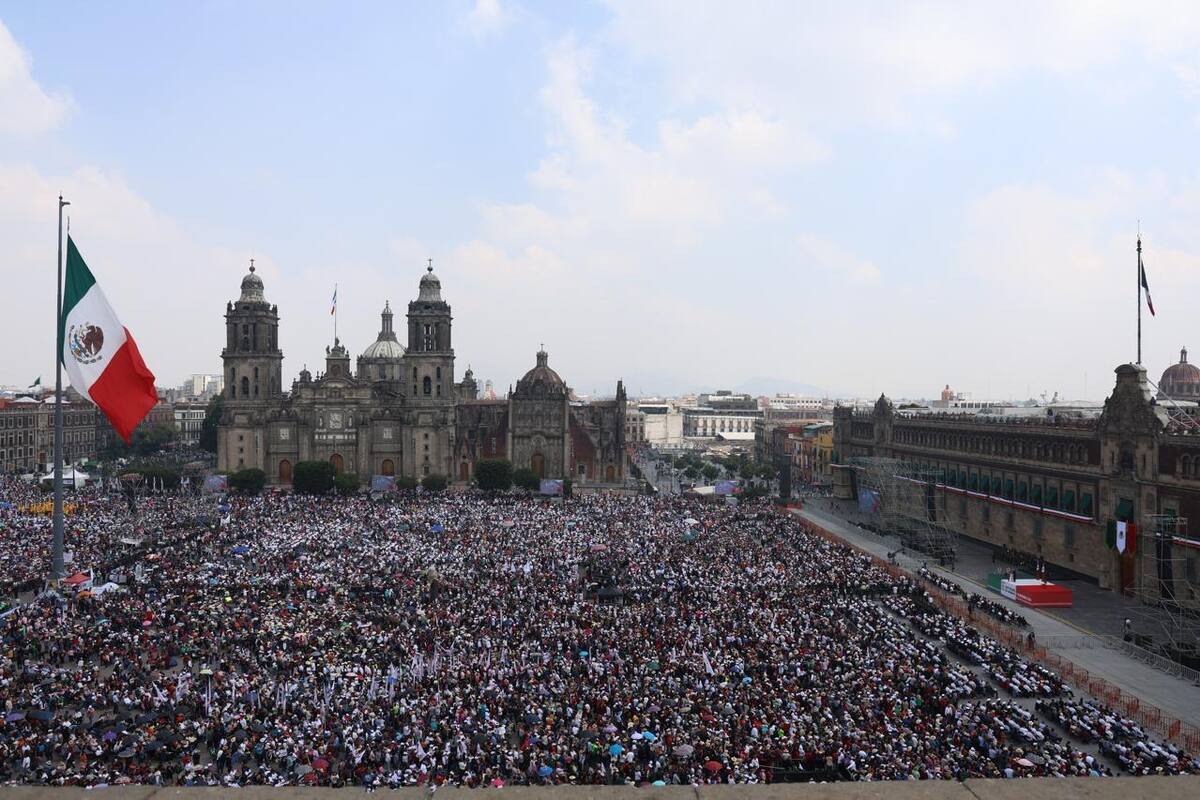 El Zócalo se llenó de asistentes al último informe de gobierno de AMLO este 1 de septiembre. | Crédito: Presidencia
