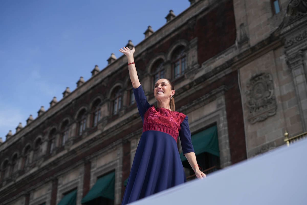 Claudia Sheinbaum Pardo, presidenta Constitucional de los Estados Unidos Mexicanos en Siete años de transformación desde la Plaza de la Constitución de la Ciudad de México. Foto: Presidencia
