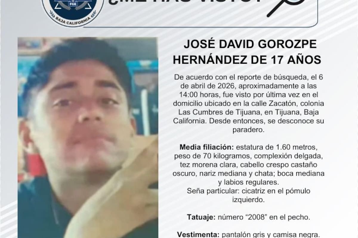 Se busca a José David Gorozpe Hernández de 17 años de edad
