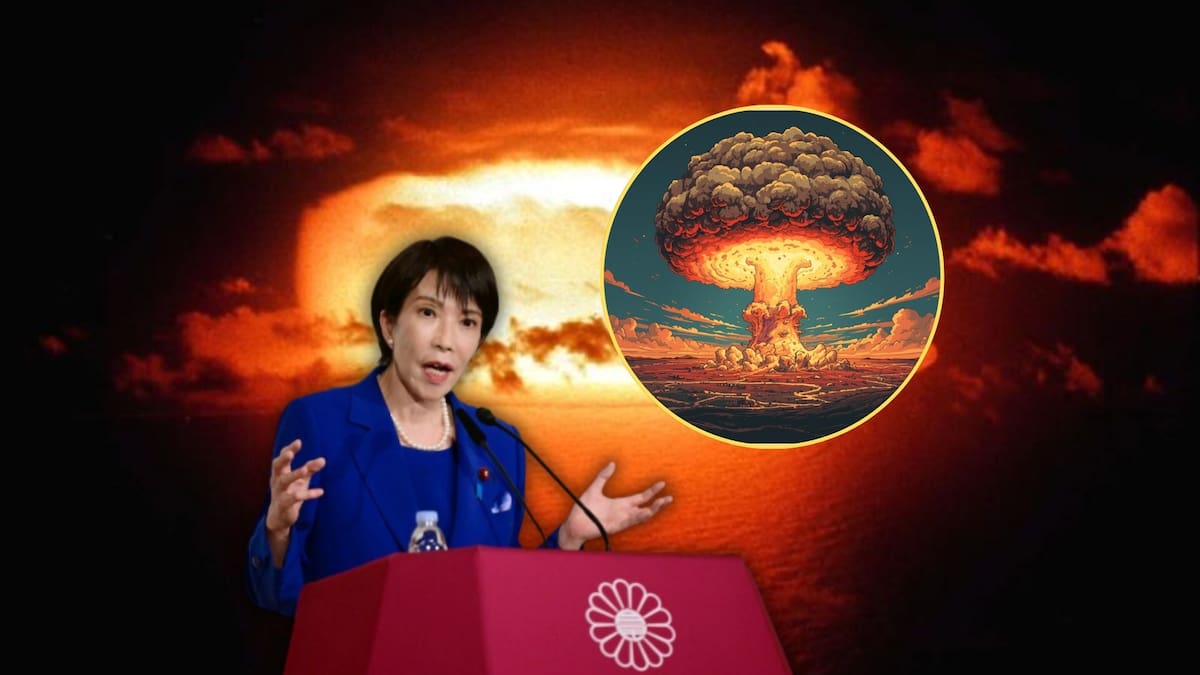 La primera ministra japonesa pone en duda la prohibición nuclear de 55 años. (Reuters, AP, Canva)
