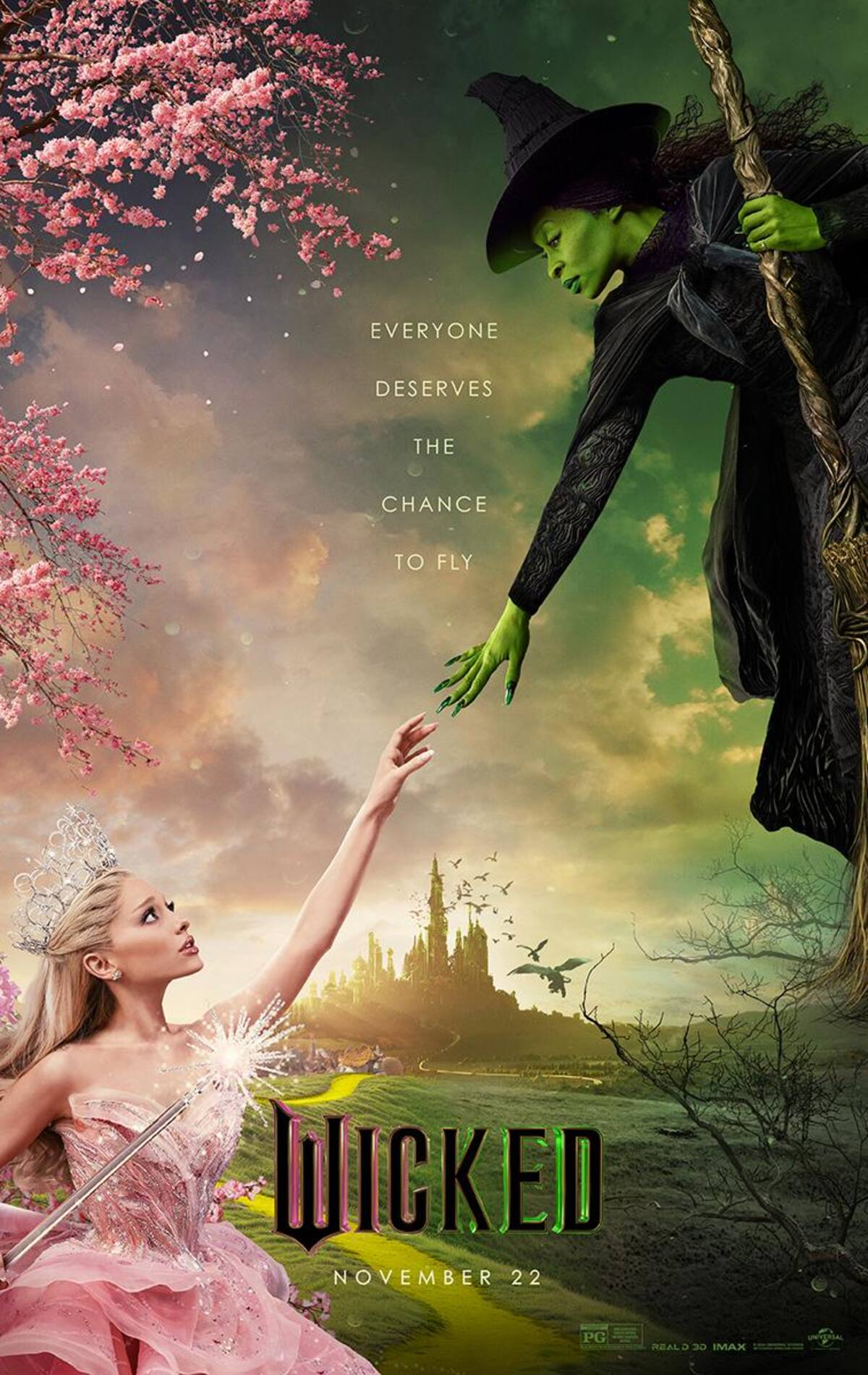Wicked: Con 9 nominaciones al Oscar, entre ellas mejor película y mejor actriz de reparto, Ariana Grande brilla en este musical basado en el mundo de Oz.