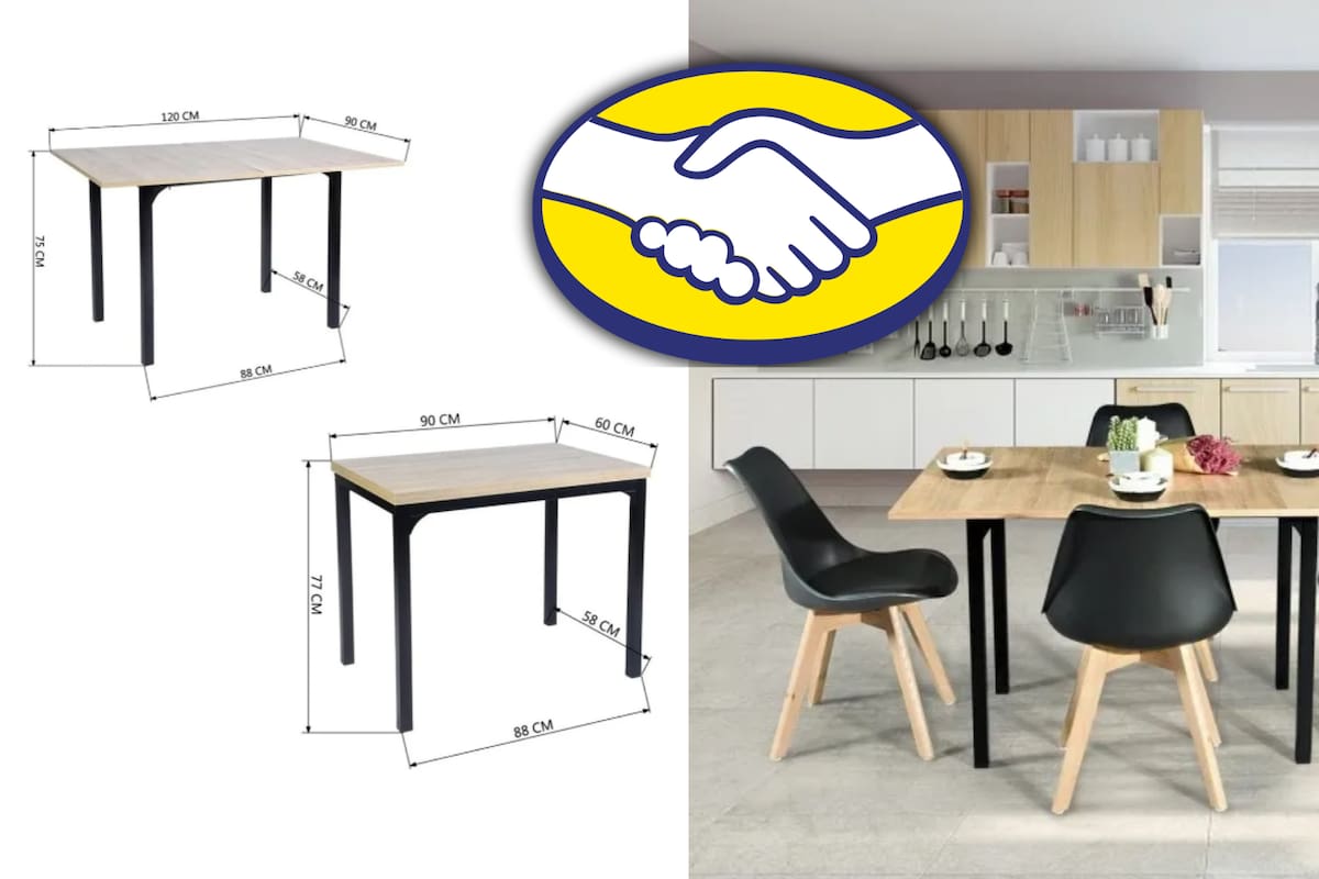Oferta en Mercado Libre: mesa de comedor extendible con 20 % de descuento