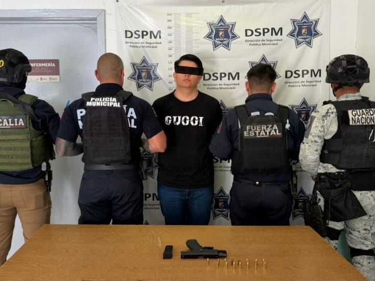 Persecución al oriente de Mexicali; hombre armado detenido