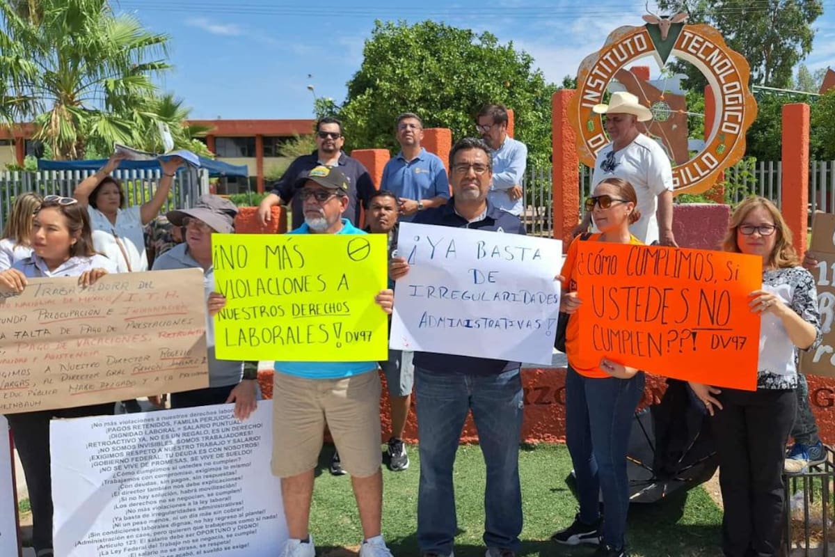 Docentes y personal del ITH protestan por retraso inédito en pagos de prestaciones, quincenas y prima vacacional; exigen pronta solución