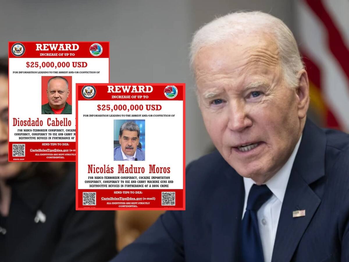 Estados Unidos eleva a $25 millones la recompensa por Nicolás Maduro y Diosdado Cabello. | Crédito: AP/DEA