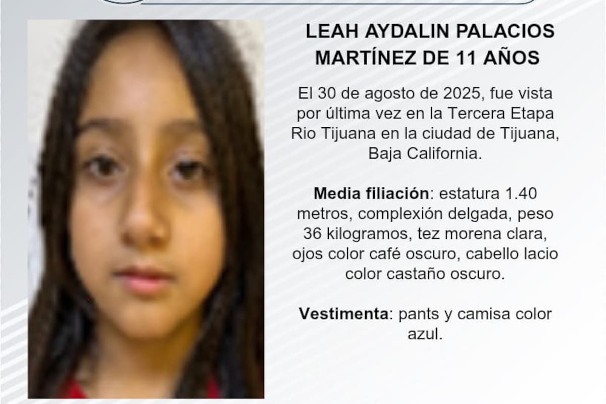 Se busca a Leah Aydalin Palacios Martínez de 11 años