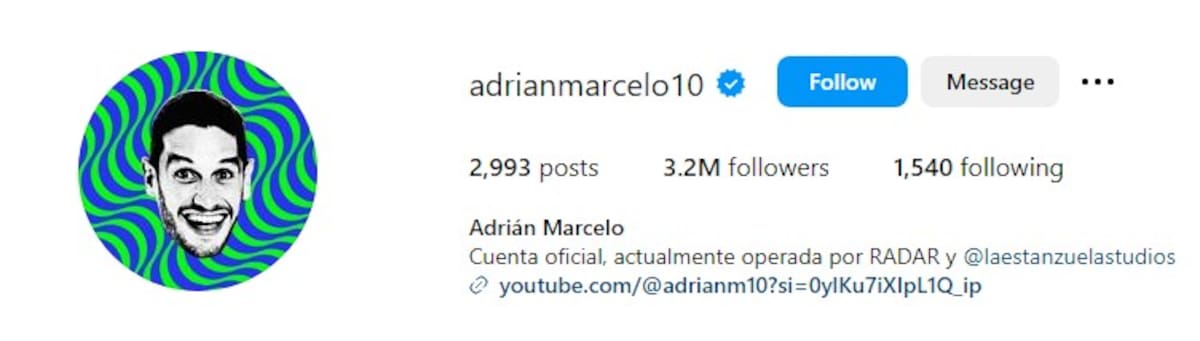 Adrián Marcelo alcanza los 3 millones de seguidores