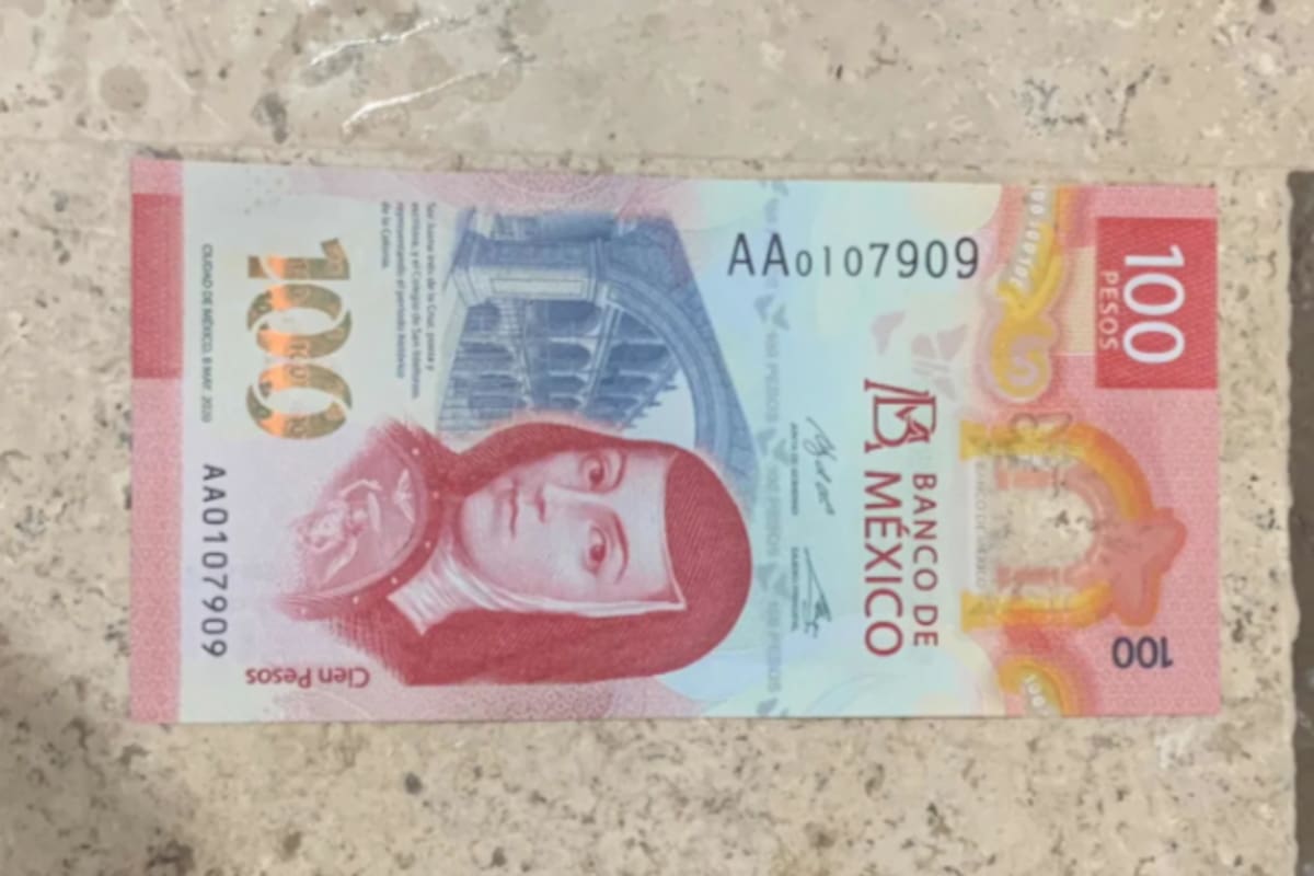 Nuevo billete de 100 pesos con serie AA0 se vende en casi 4 mil pesos