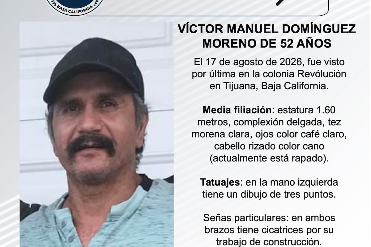Se busca Víctor Manuel Domínguez Moreno de 52 años