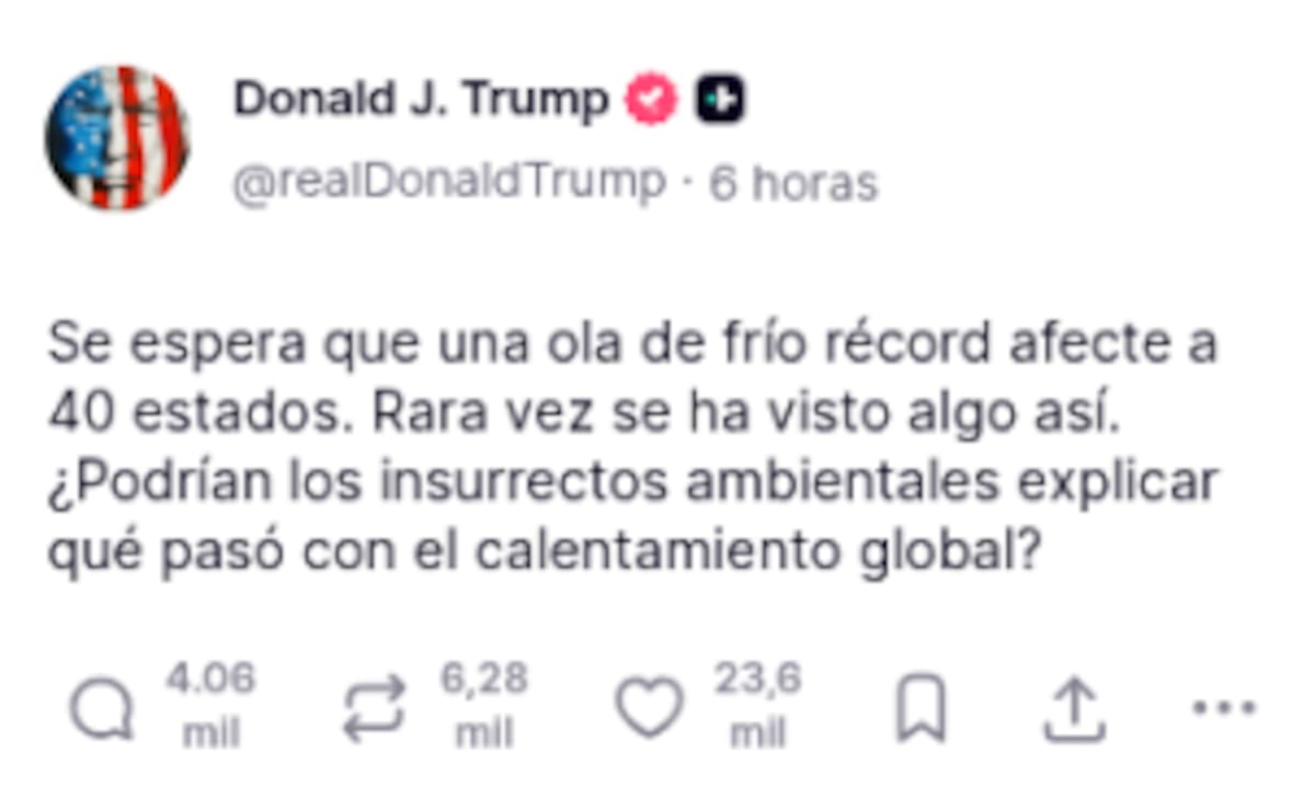 Trump en Truth Social. (Captura de pantalla)