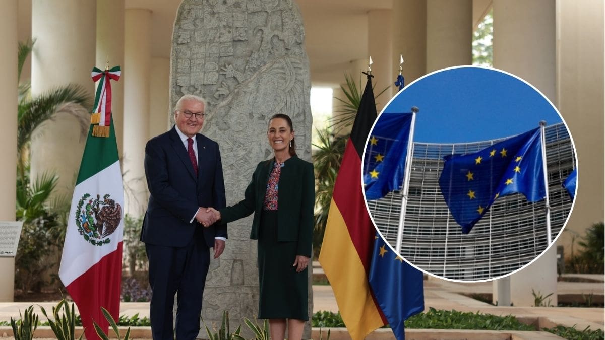 Claudia Sheinbaum recibe en Cancún al presidente de Alemania y sostienen reunión privada para revisar comercio, inversión y la actualización del tratado México-Unión Europea prevista para abril