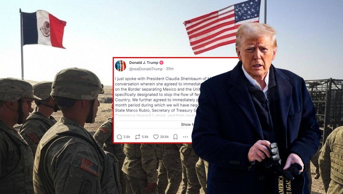 Donald Trump detalló que Sheinbaum acordó desplegar de inmediato 10,000 soldados en la frontera con Estados Unidos