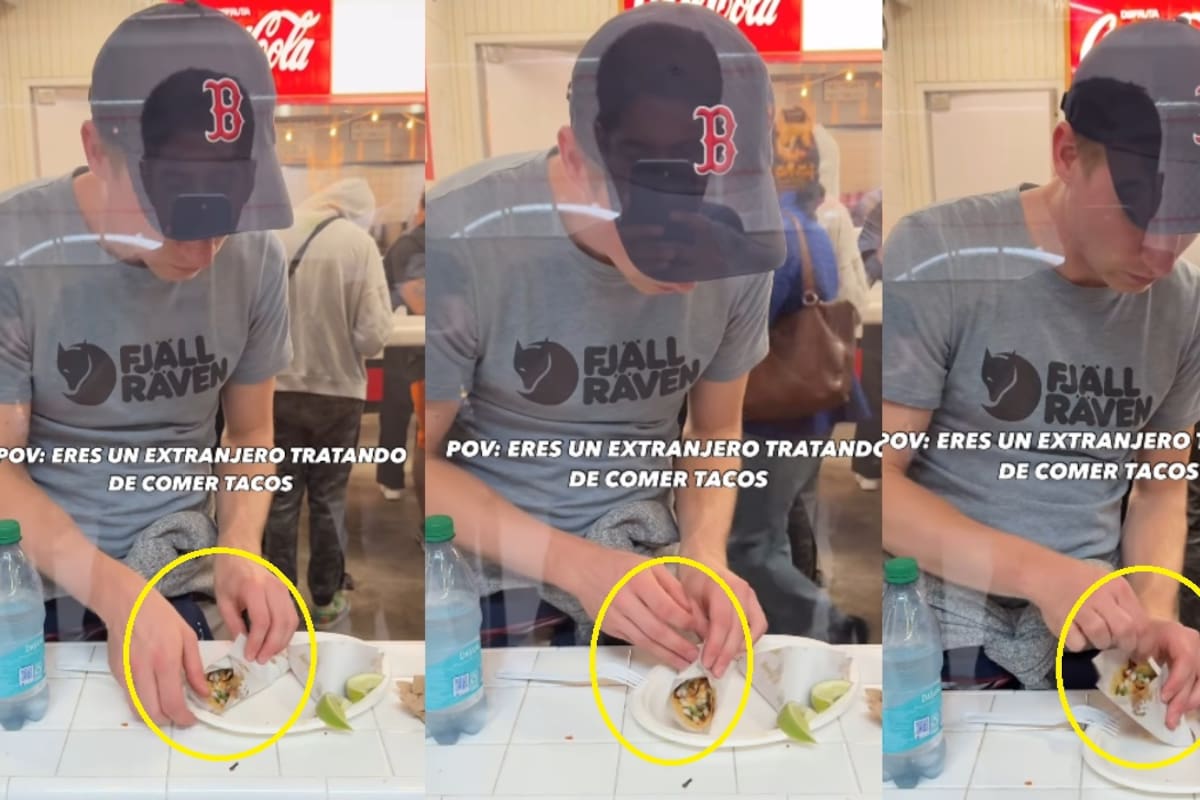 “Ni una mordida pudo darle al final”: extranjero se vuelve viral por no poder comerse un simple taco