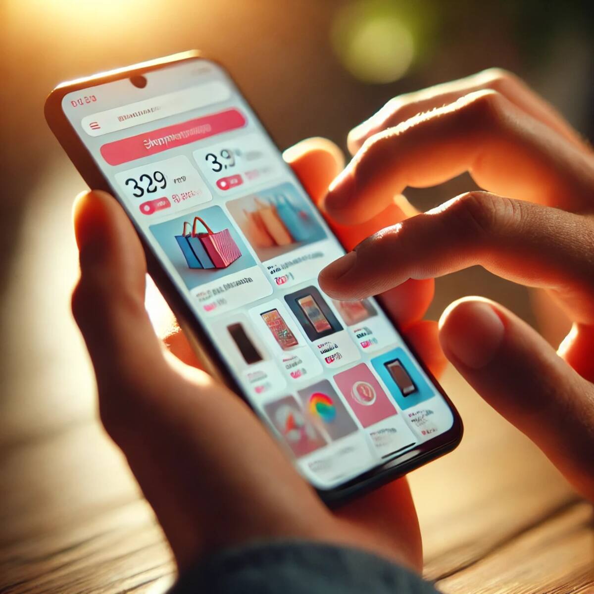 Imagen ilustrativa de una persona comprando online  hecha con IA (Chatgpt).
