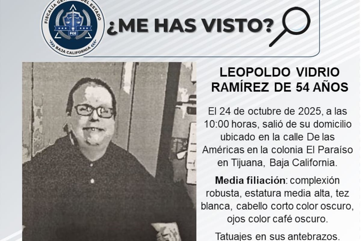 Se busca a Leopoldo Vidrio Ramírez de 54 años de edad, quien está diagnosticado con esquizofrenia