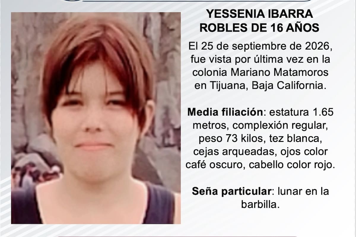 Se busca a Yessenia Ibarra Robles de 16 años