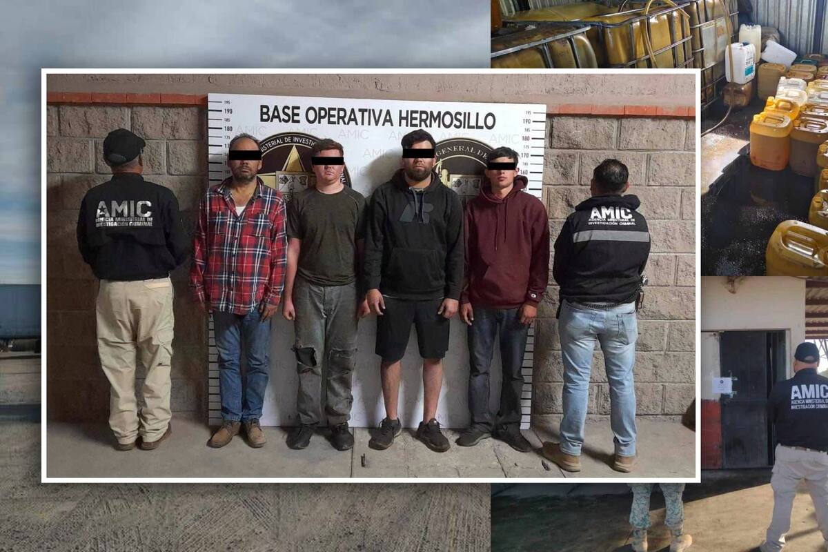 Desmantelan red de huachicoleo en Sonora: Cuatro detenidos y miles de litros de diésel asegurados