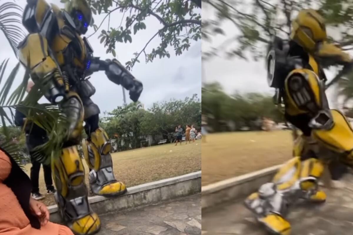 Robot causa impresión al intentar caminar, pero se cae y la gente tiene que auxiliarlo